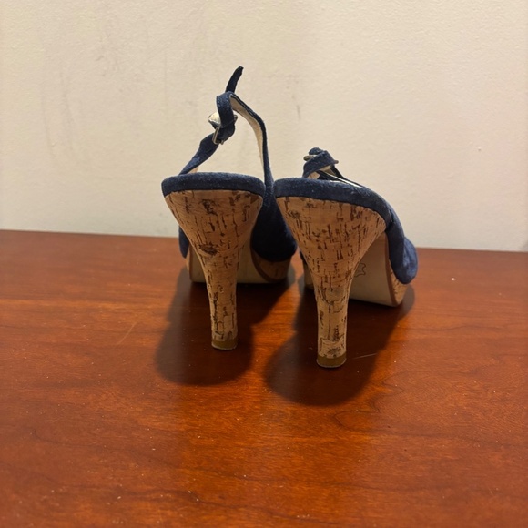 Steve Madden Pursue Suede Leather Slingback Heels in Blue Size 8 - Picture 5 of 12
